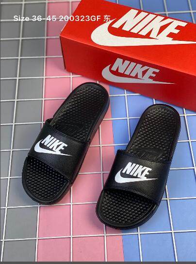 Nike Benassi JDI Black White Nike Logo Sandal